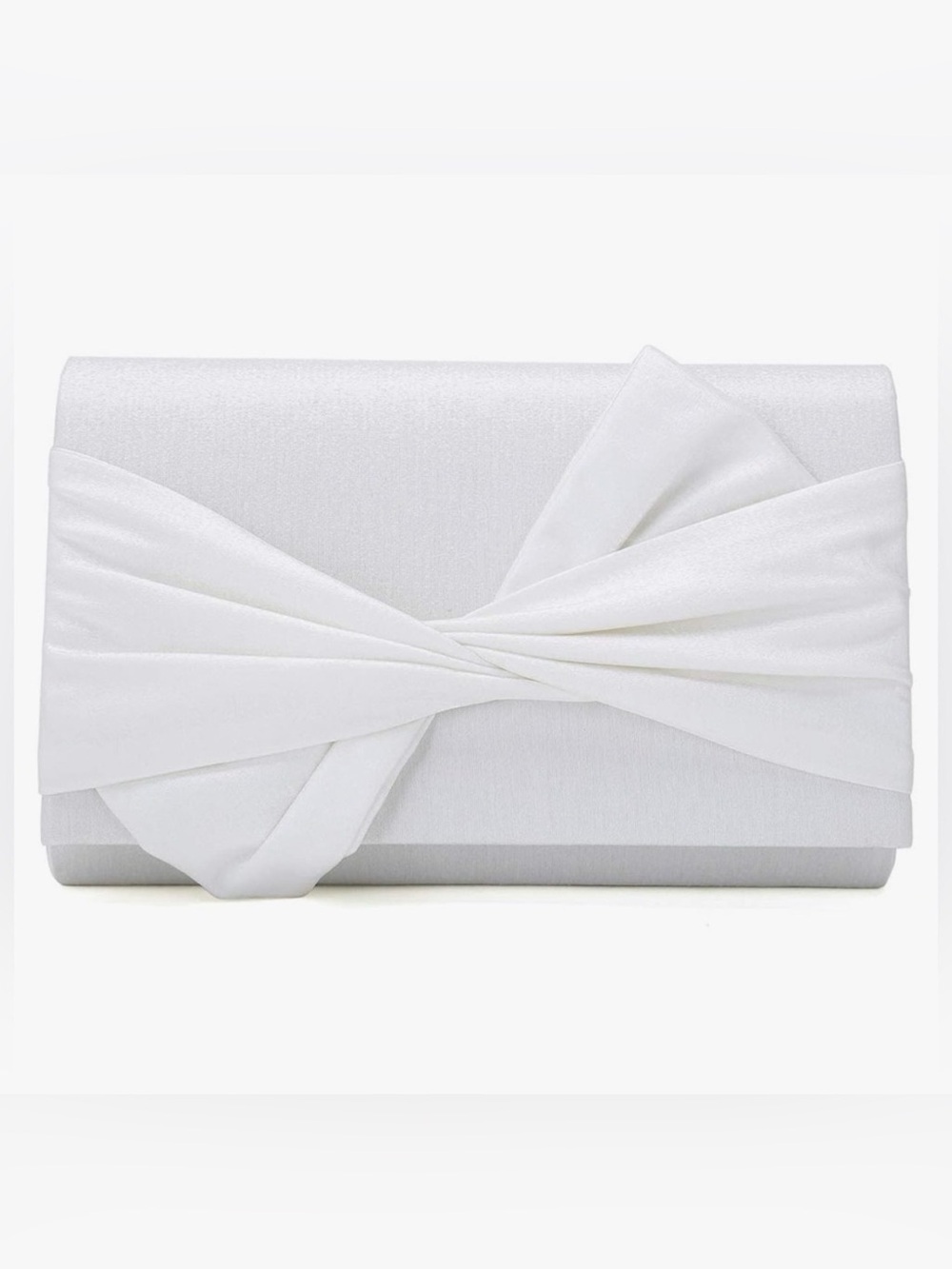 Satin Evening Bag Bow Flap Clutch Purse Crossbody Bag White Formal Bag